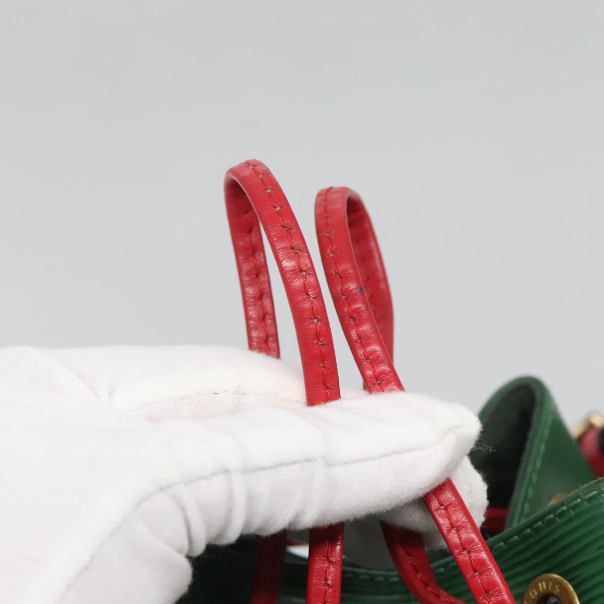 LOUIS VUITTON Epi Petit Noe Shoulder Bag Bicolor Green Red M44147 LV Auth 142256