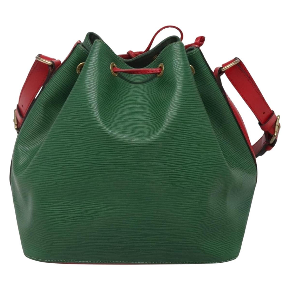 LOUIS VUITTON Epi Petit Noe Shoulder Bag Bicolor Green Red M44147 LV Auth 142256