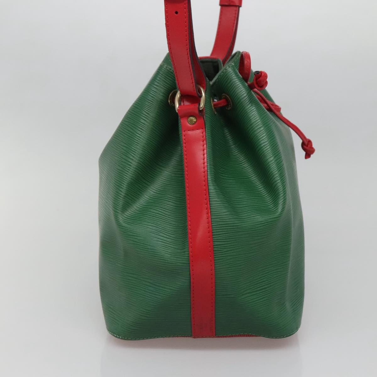 LOUIS VUITTON Epi Petit Noe Shoulder Bag Bicolor Green Red M44147 LV Auth 142256