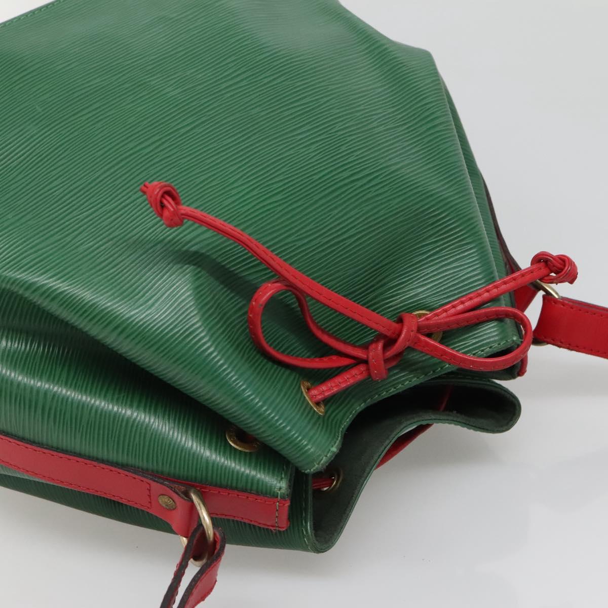 LOUIS VUITTON Epi Petit Noe Shoulder Bag Bicolor Green Red M44147 LV Auth 142256