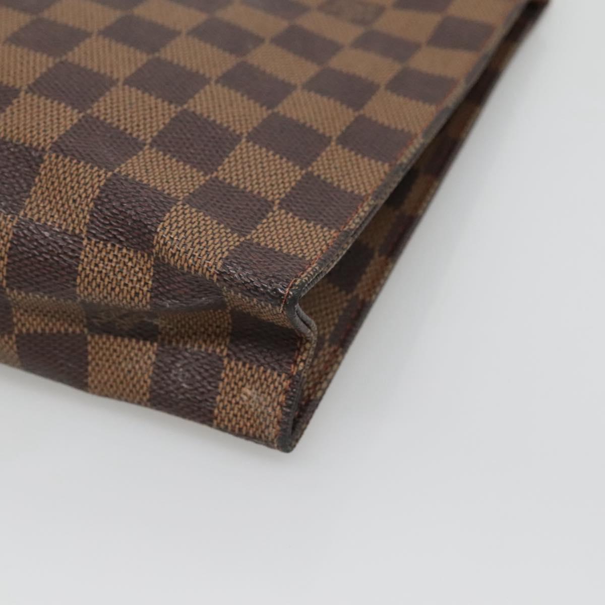 LOUIS VUITTON Damier Ebene Poche Toilette 26 Pouch N47543 LV Auth 142258