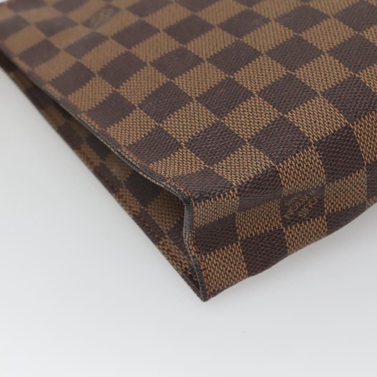 LOUIS VUITTON Damier Ebene Poche Toilette 26 Pouch N47543 LV Auth 142258