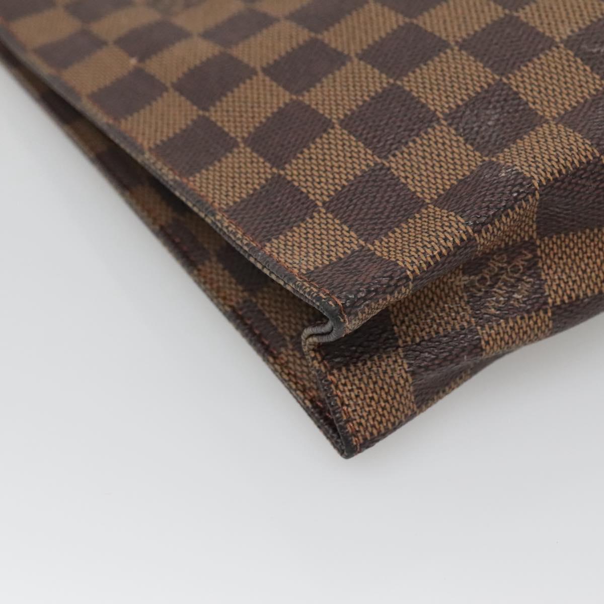 LOUIS VUITTON Damier Ebene Poche Toilette 26 Pouch N47543 LV Auth 142258
