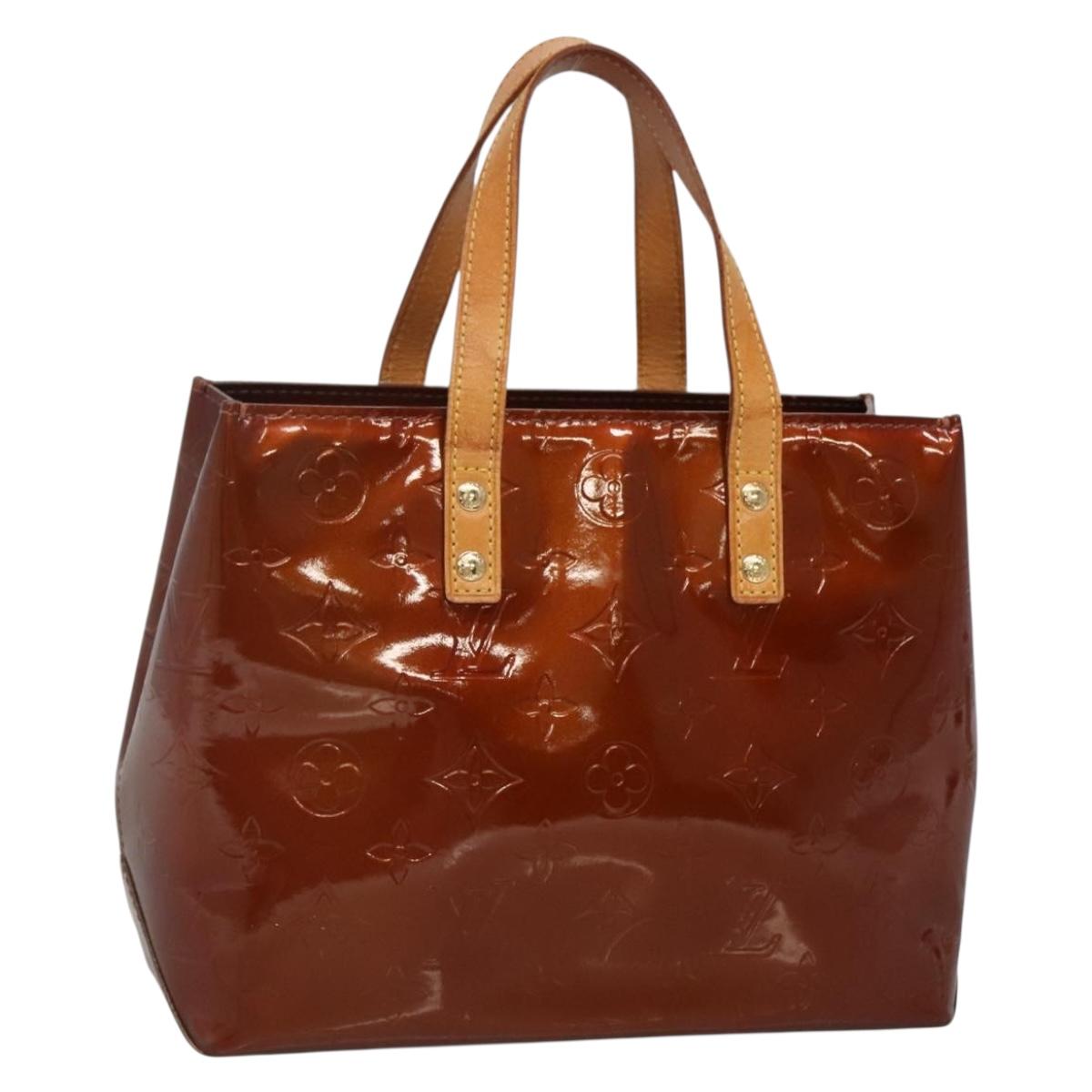 LOUIS VUITTON Monogram Vernis Reade PM Hand Bag Bronze M91146 LV Auth 142262