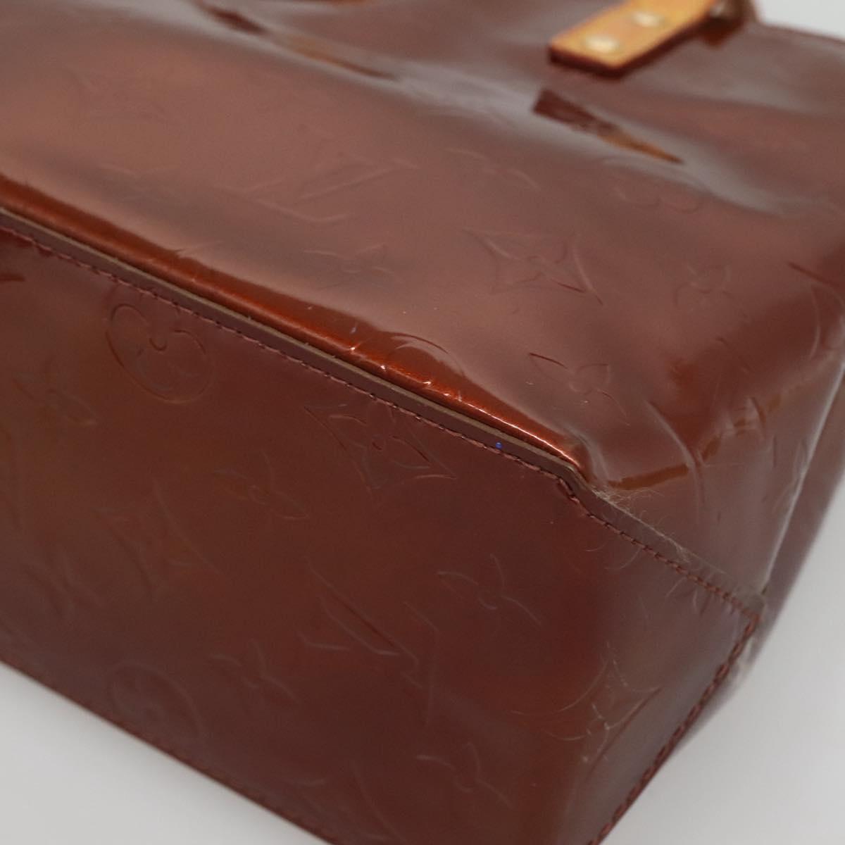 LOUIS VUITTON Monogram Vernis Reade PM Hand Bag Bronze M91146 LV Auth 142262