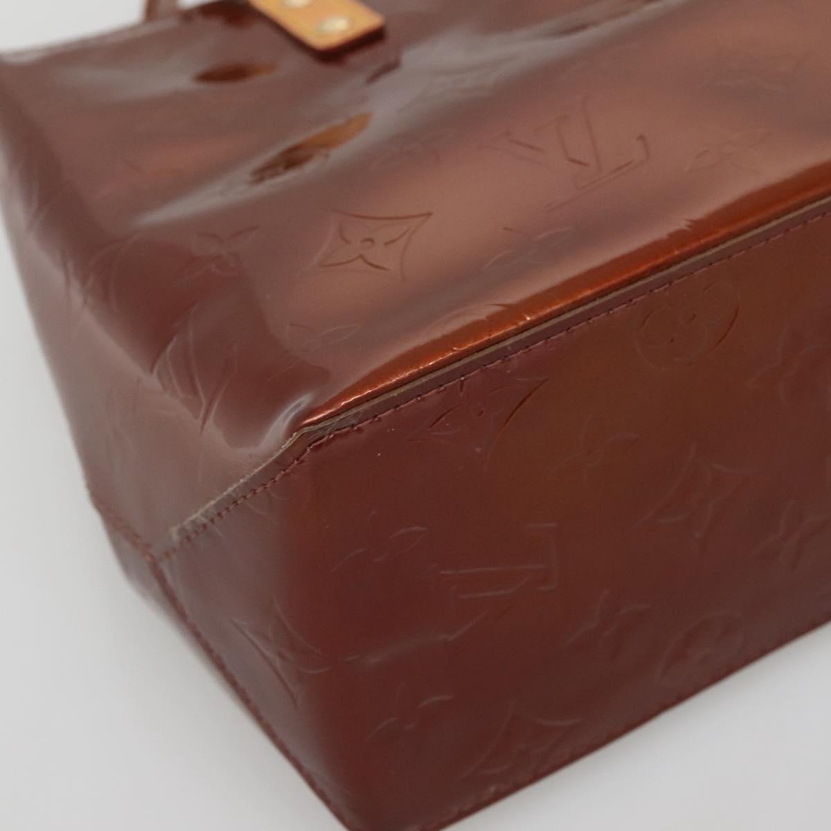 LOUIS VUITTON Monogram Vernis Reade PM Hand Bag Bronze M91146 LV Auth 142262