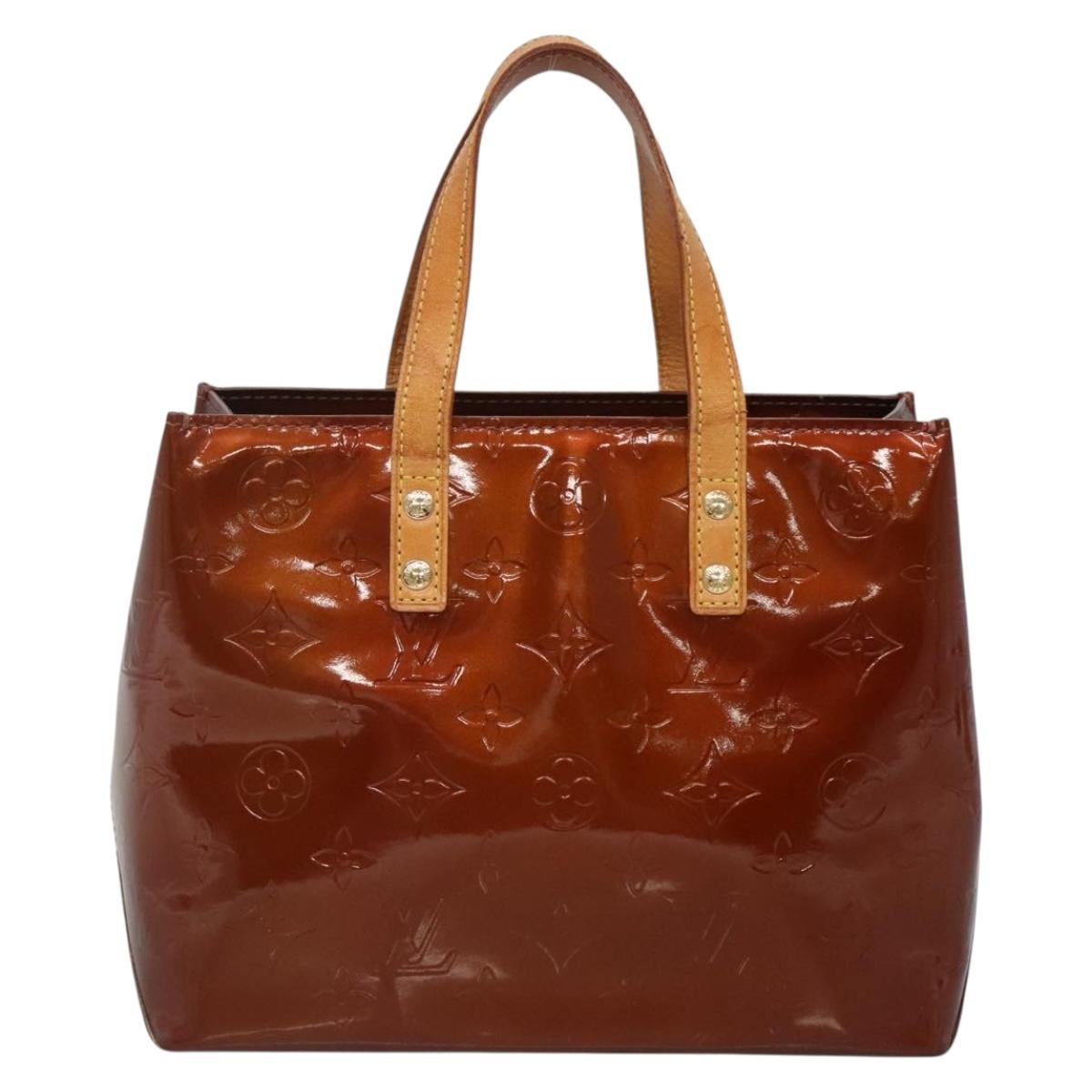 LOUIS VUITTON Monogram Vernis Reade PM Hand Bag Bronze M91146 LV Auth 142262