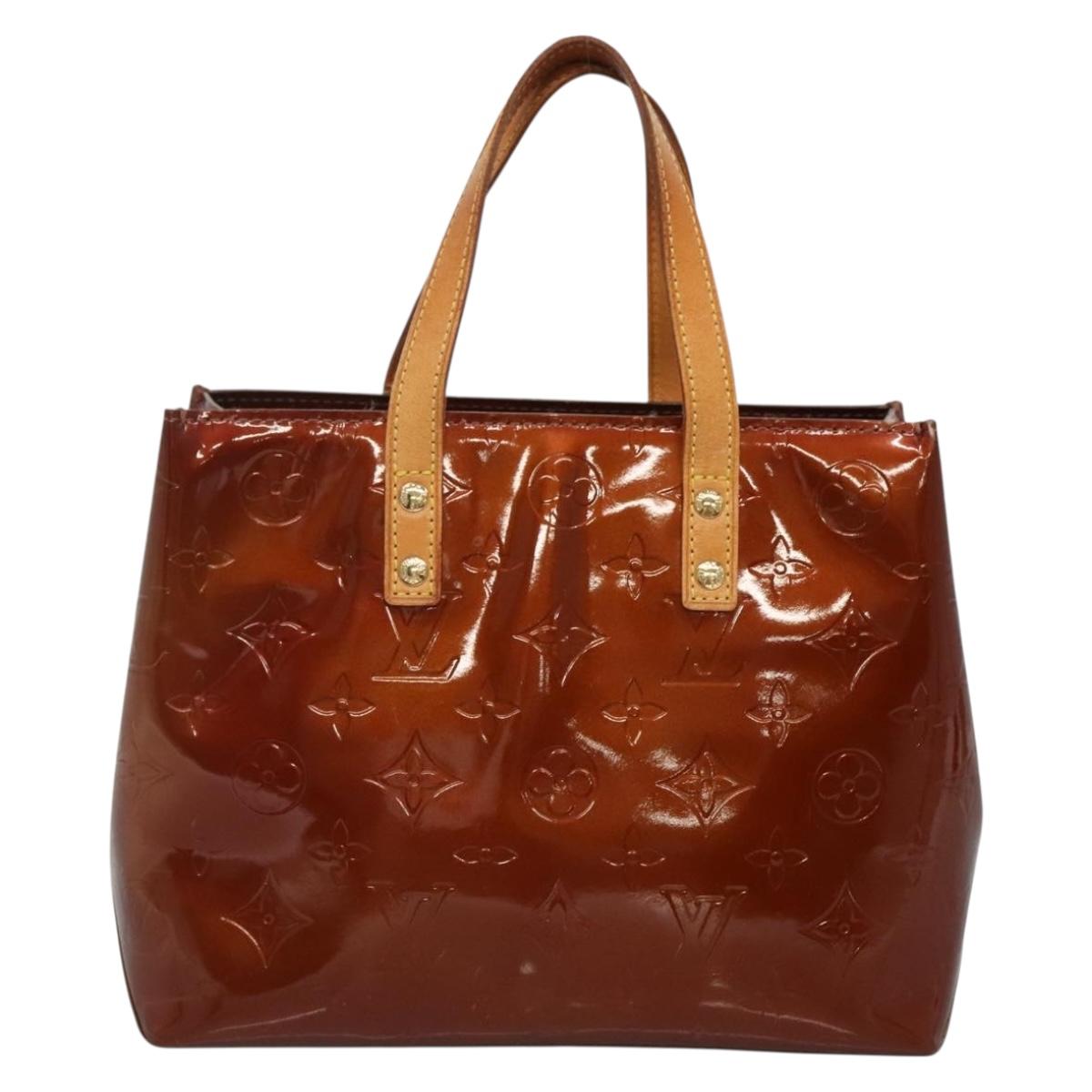 LOUIS VUITTON Monogram Vernis Reade PM Hand Bag Bronze M91146 LV Auth 142262