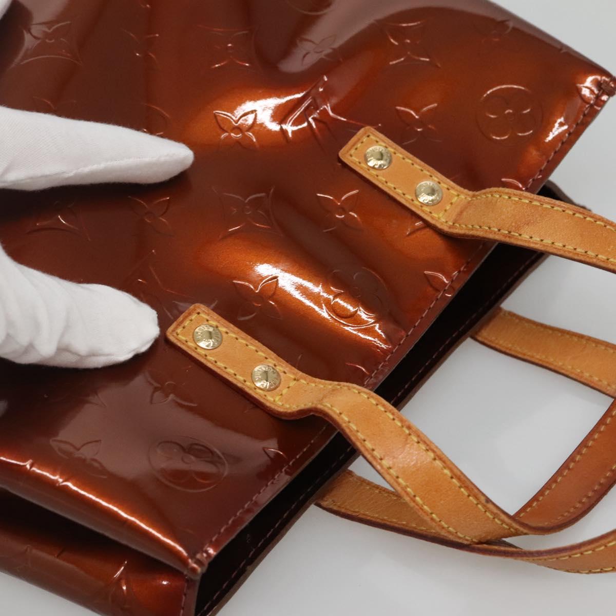 LOUIS VUITTON Monogram Vernis Reade PM Hand Bag Bronze M91146 LV Auth 142262