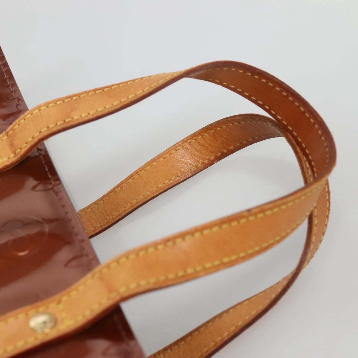 LOUIS VUITTON Monogram Vernis Reade PM Hand Bag Bronze M91146 LV Auth 142262