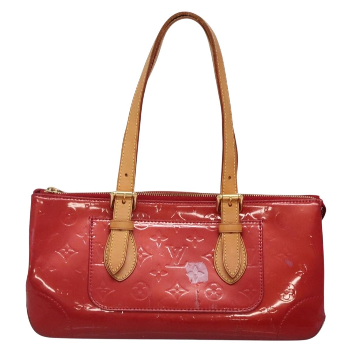 LOUIS VUITTON Vernis Rosewood Avenue Hand Bag Pomme D'amour M93507 Auth 142264