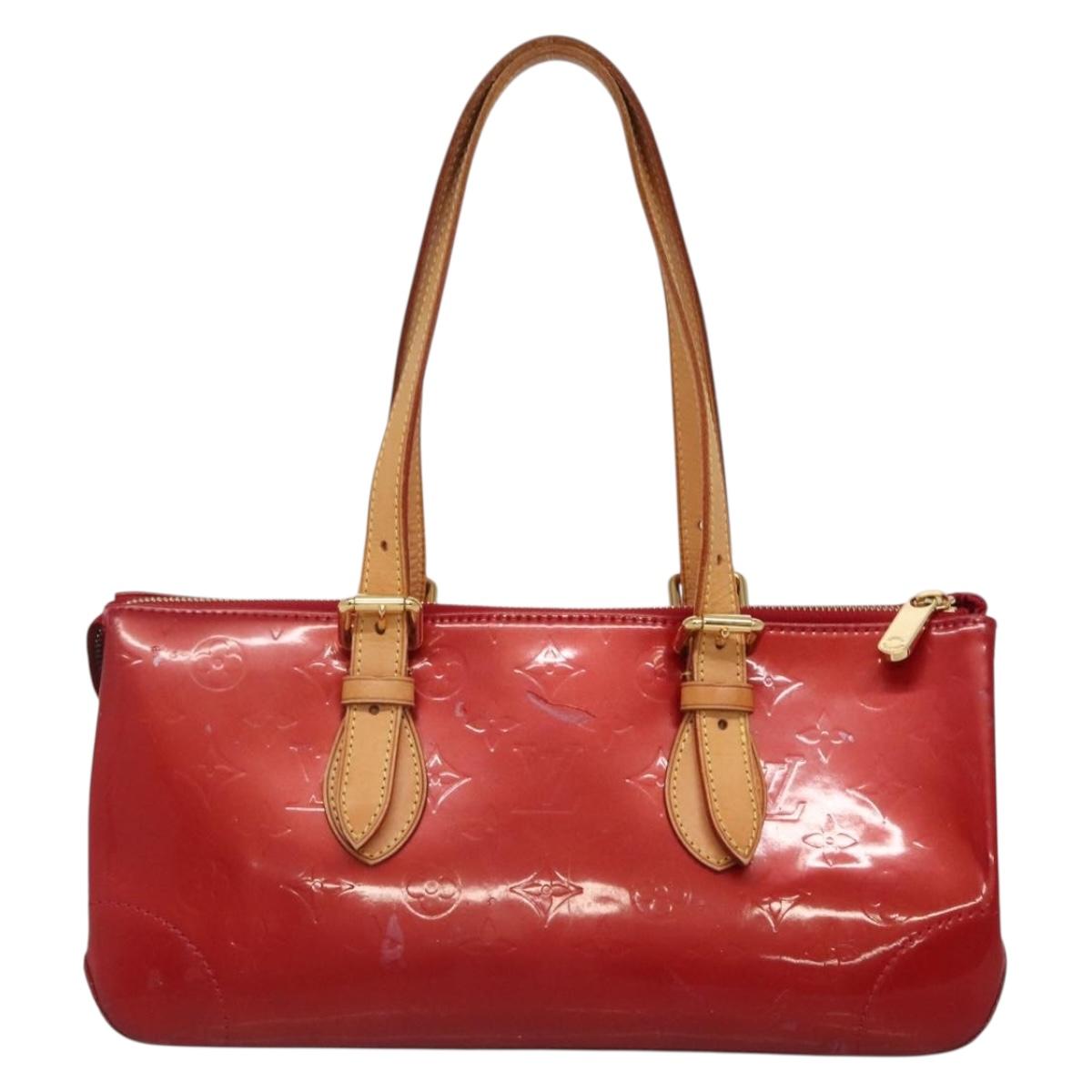 LOUIS VUITTON Vernis Rosewood Avenue Hand Bag Pomme D'amour M93507 Auth 142264