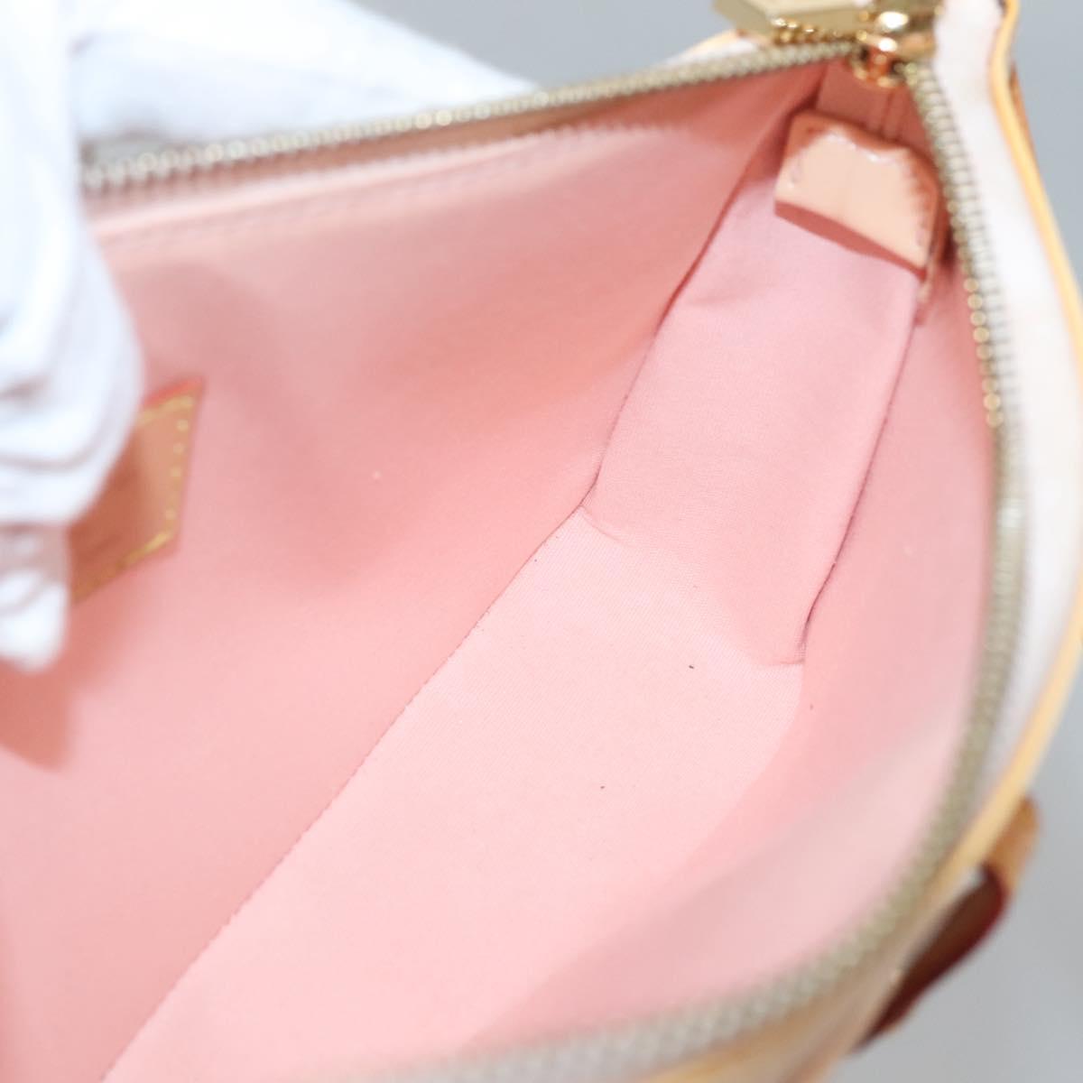 LOUIS VUITTON Vernis Mallory Square Accessory Pouch Pink M91292 LV Auth 142265