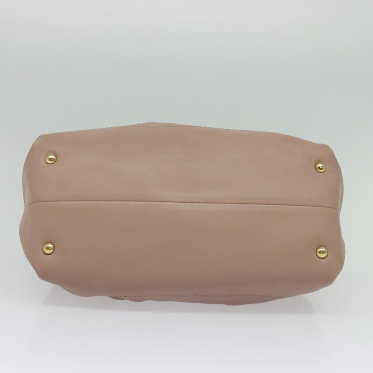 Salvatore Ferragamo Gancini Hand Bag Leather 2way Purple Gold Auth 142267