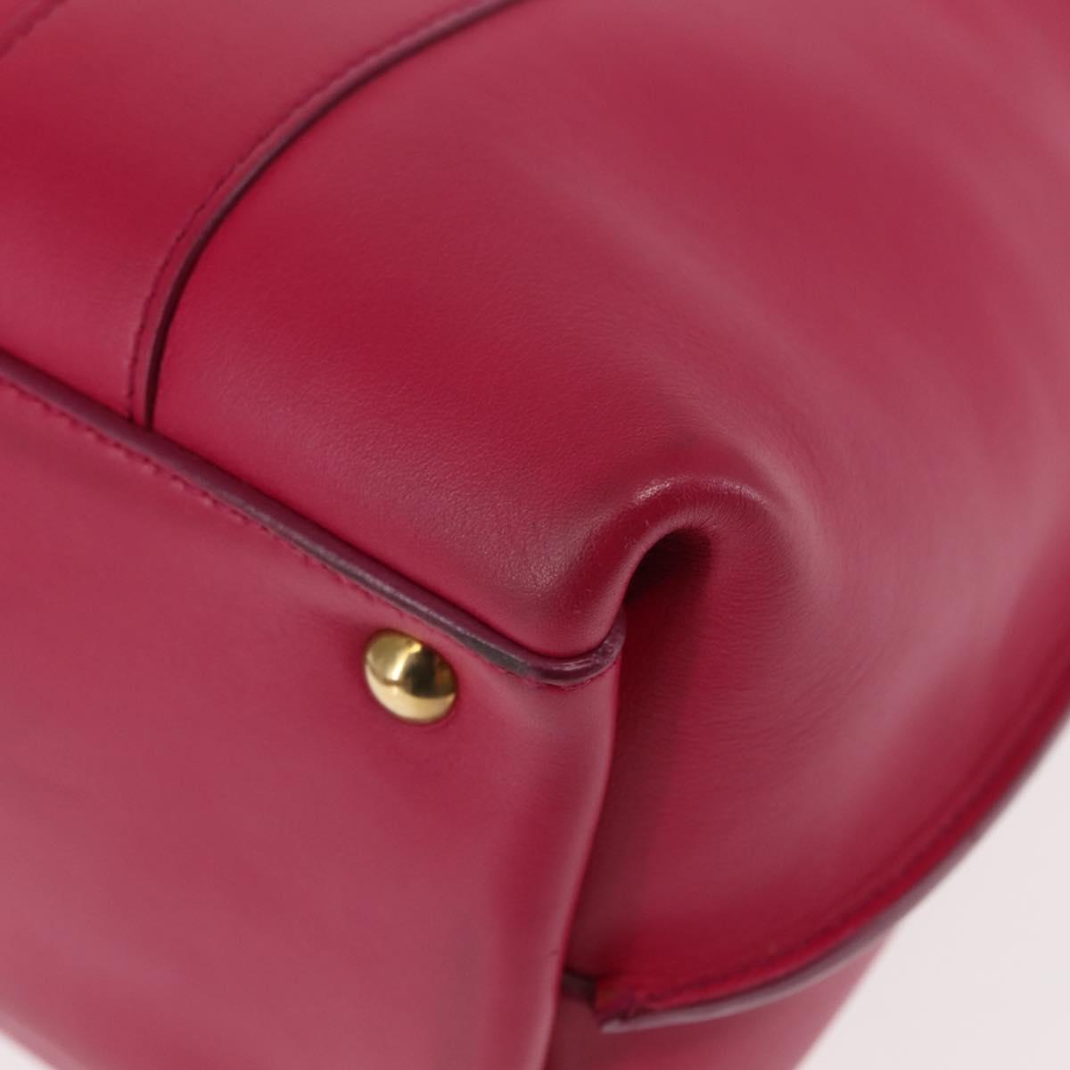Salvatore Ferragamo Gancini Hand Bag Leather Pink Gold Auth 142269