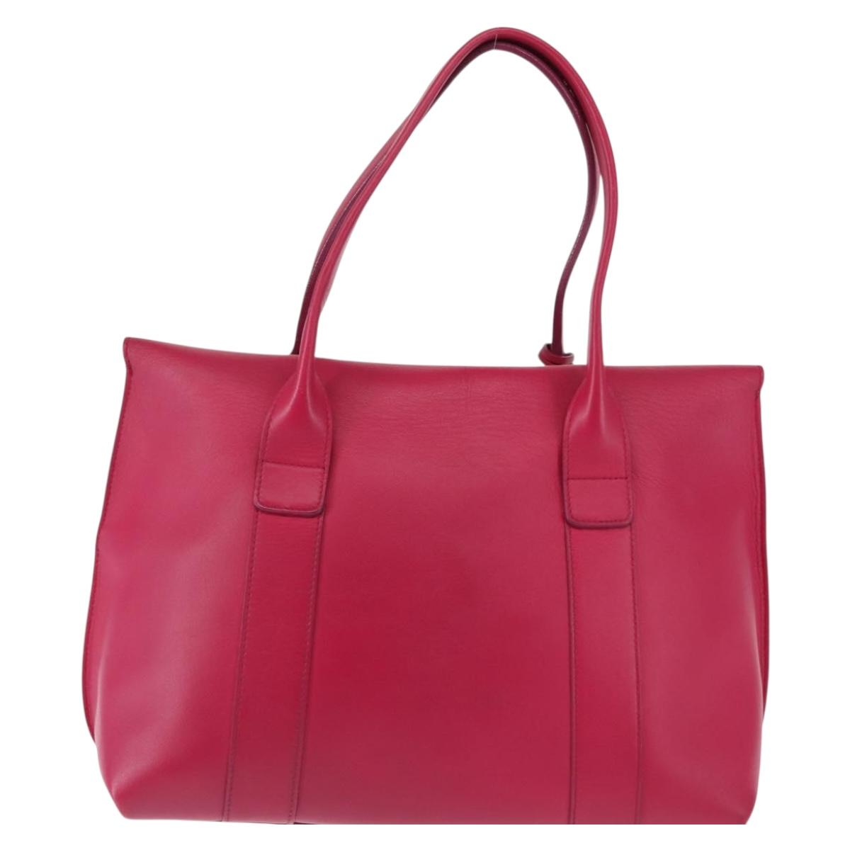 Salvatore Ferragamo Gancini Hand Bag Leather Pink Gold Auth 142269