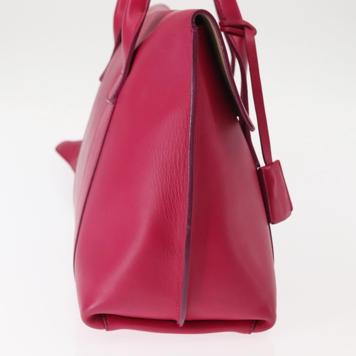 Salvatore Ferragamo Gancini Hand Bag Leather Pink Gold Auth 142269