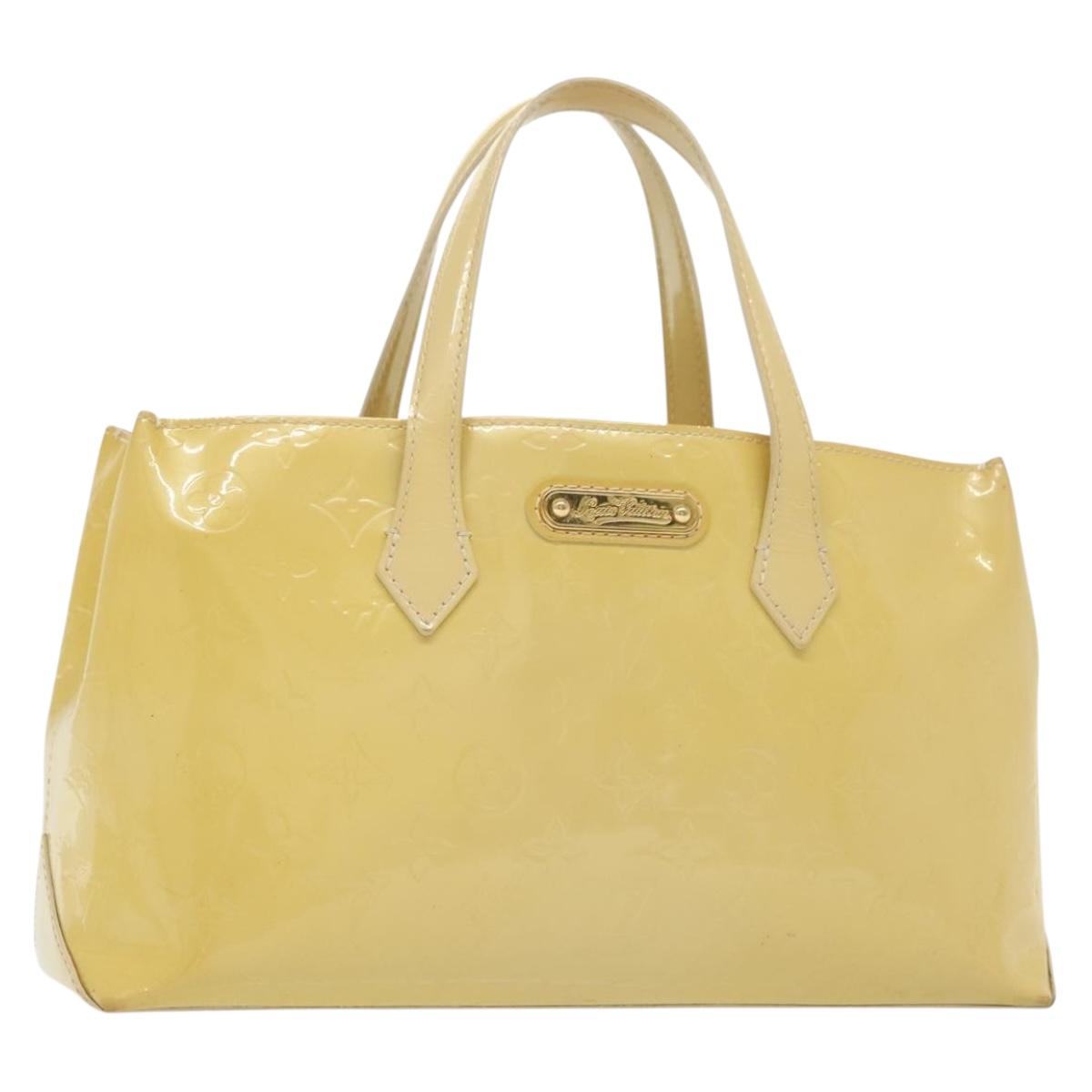 LOUIS VUITTON Monogram Vernis Wilshire PM Hand Bag Broncorail M91452 Auth 142274
