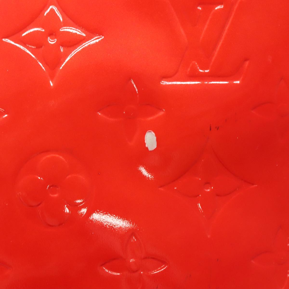 LOUIS VUITTON Monogram Vernis Reade MM Hand Bag Red Rouge M91086 LV Auth 142275