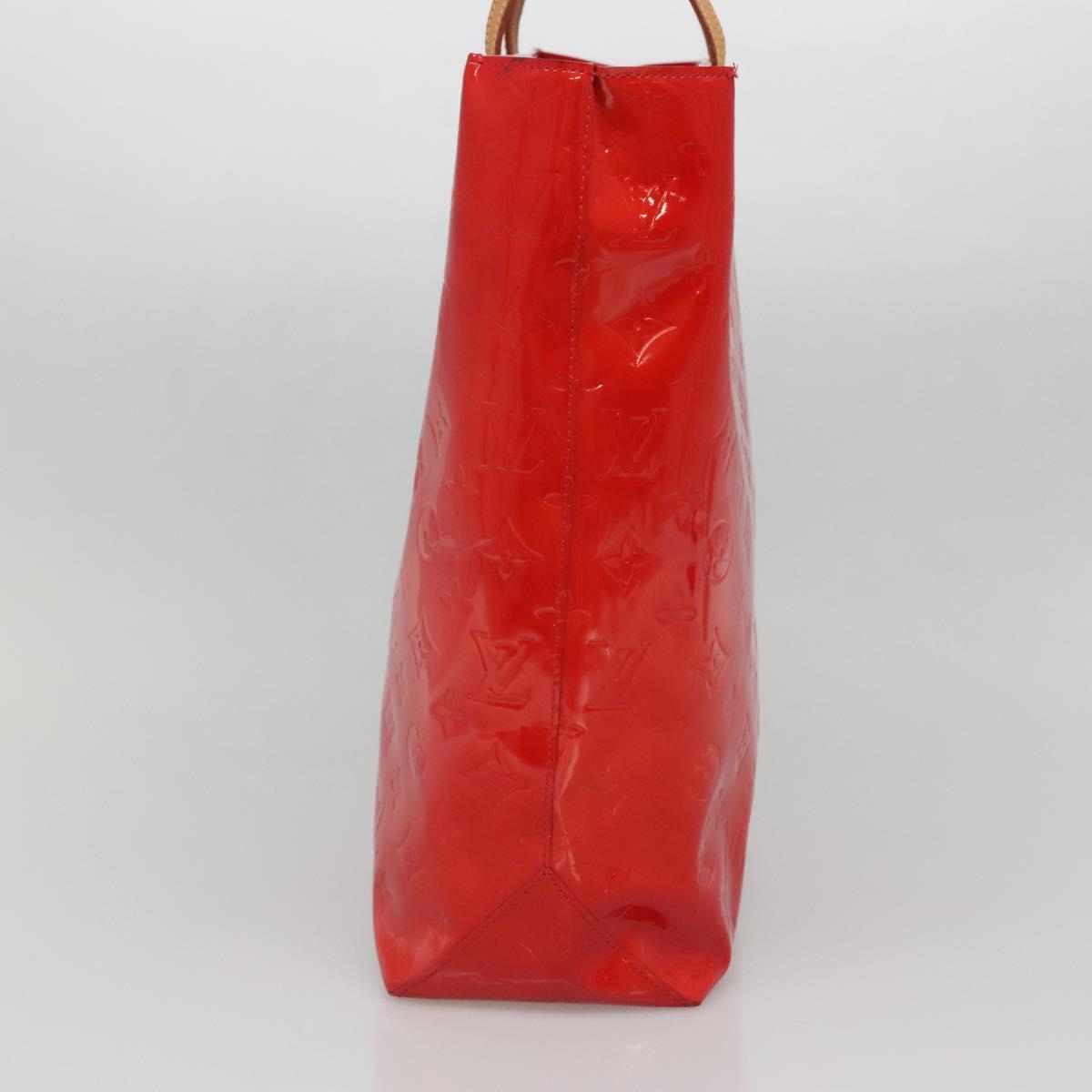 LOUIS VUITTON Monogram Vernis Reade MM Hand Bag Red Rouge M91086 LV Auth 142275