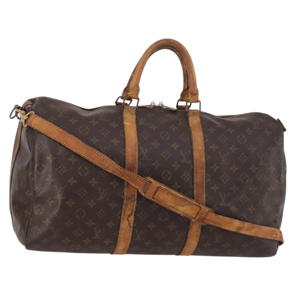 LOUIS VUITTON Monogram Keepall Bandouliere 50 Hand Bag M41416 LV Auth 142280