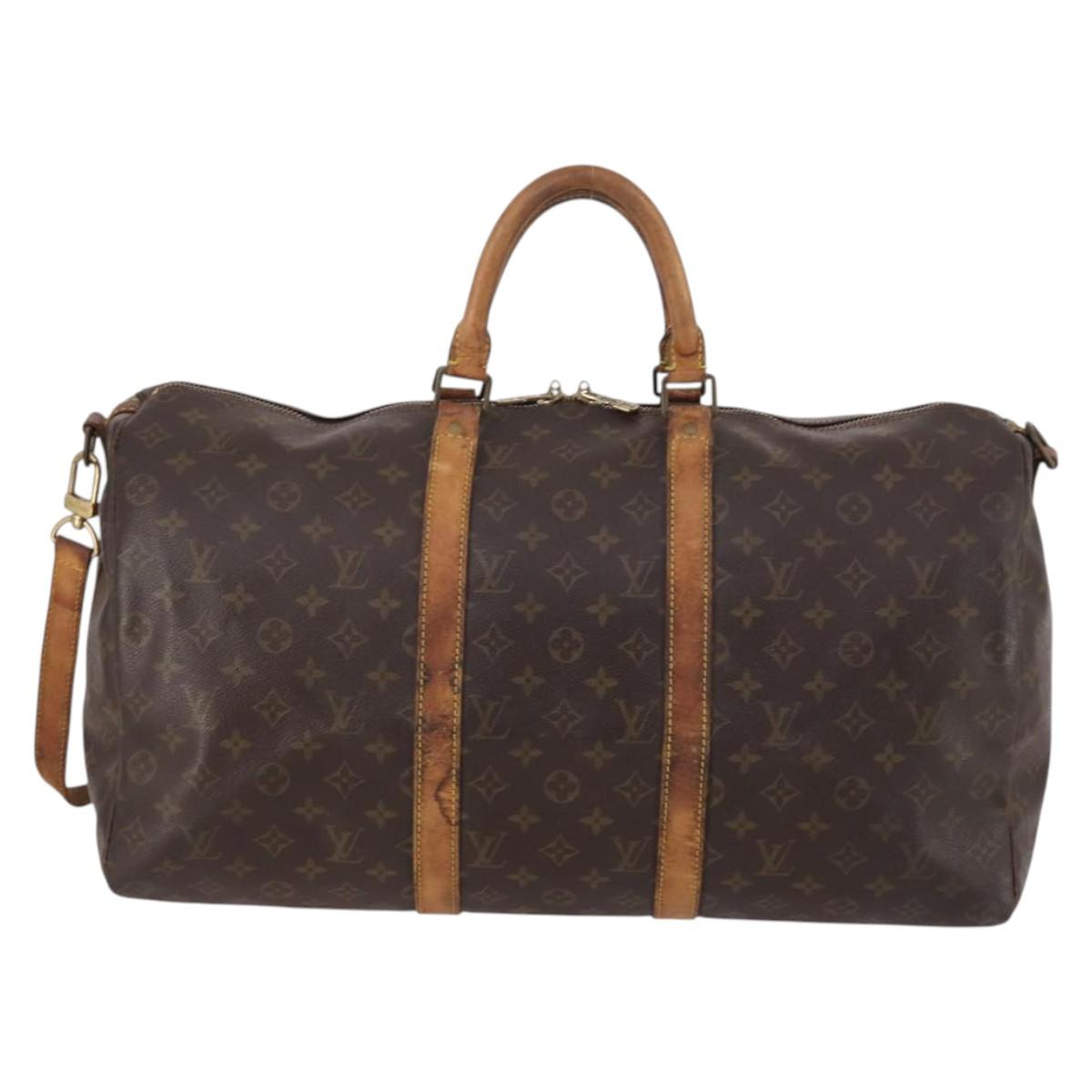 LOUIS VUITTON Monogram Keepall Bandouliere 50 Hand Bag M41416 LV Auth 142280