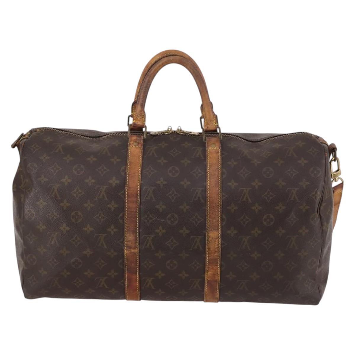 LOUIS VUITTON Monogram Keepall Bandouliere 50 Hand Bag M41416 LV Auth 142280