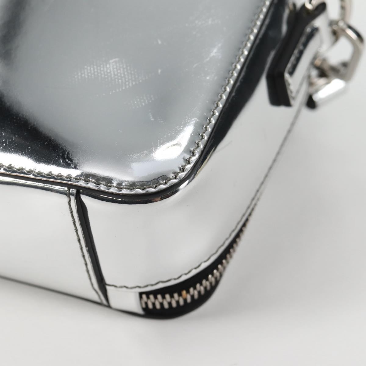 PRADA Shoulder Bag Leather Silver 2VH070 Auth 142285M