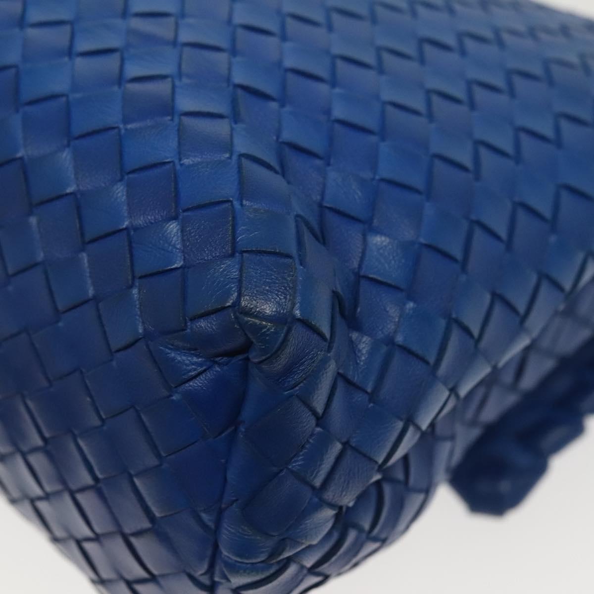 BOTTEGA VENETA INTRECCIATO Shoulder Bag Leather Blue Auth 142290