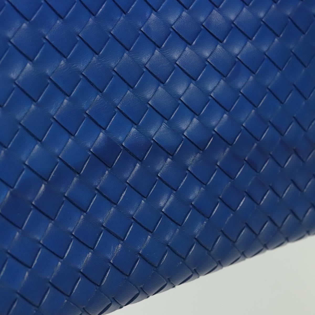 BOTTEGA VENETA INTRECCIATO Shoulder Bag Leather Blue Auth 142290