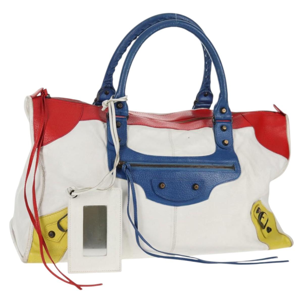 BALENCIAGA The Work Hand Bag Leather Multicolor 132110 Auth 142292V