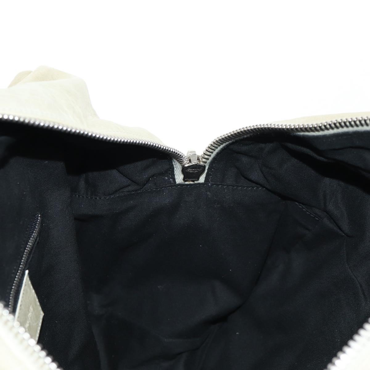 BALENCIAGA The Matelasse Hand Bag Leather Beige Silver 168031 Auth 142293V