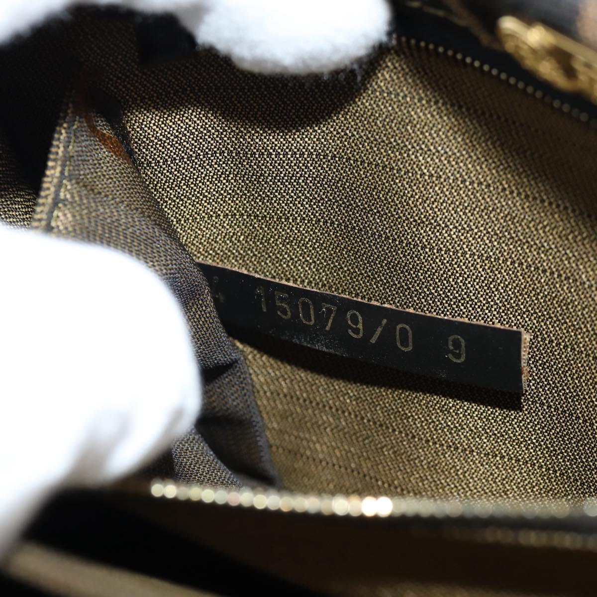 FENDI Zucca Canvas Shoulder Bag Black Brown Auth 142299V