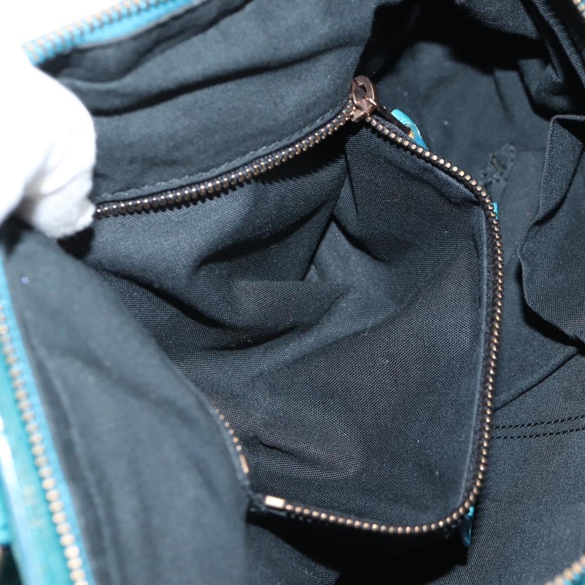 BALENCIAGA The Giant First Hand Bag Leather 2way Turquoise Blue Auth 142301V