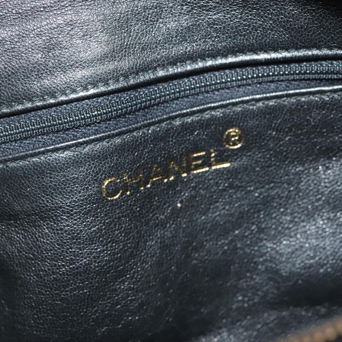 CHANEL Matelasse Waist Bag Caviar Skin Black Gold CC Auth 142308