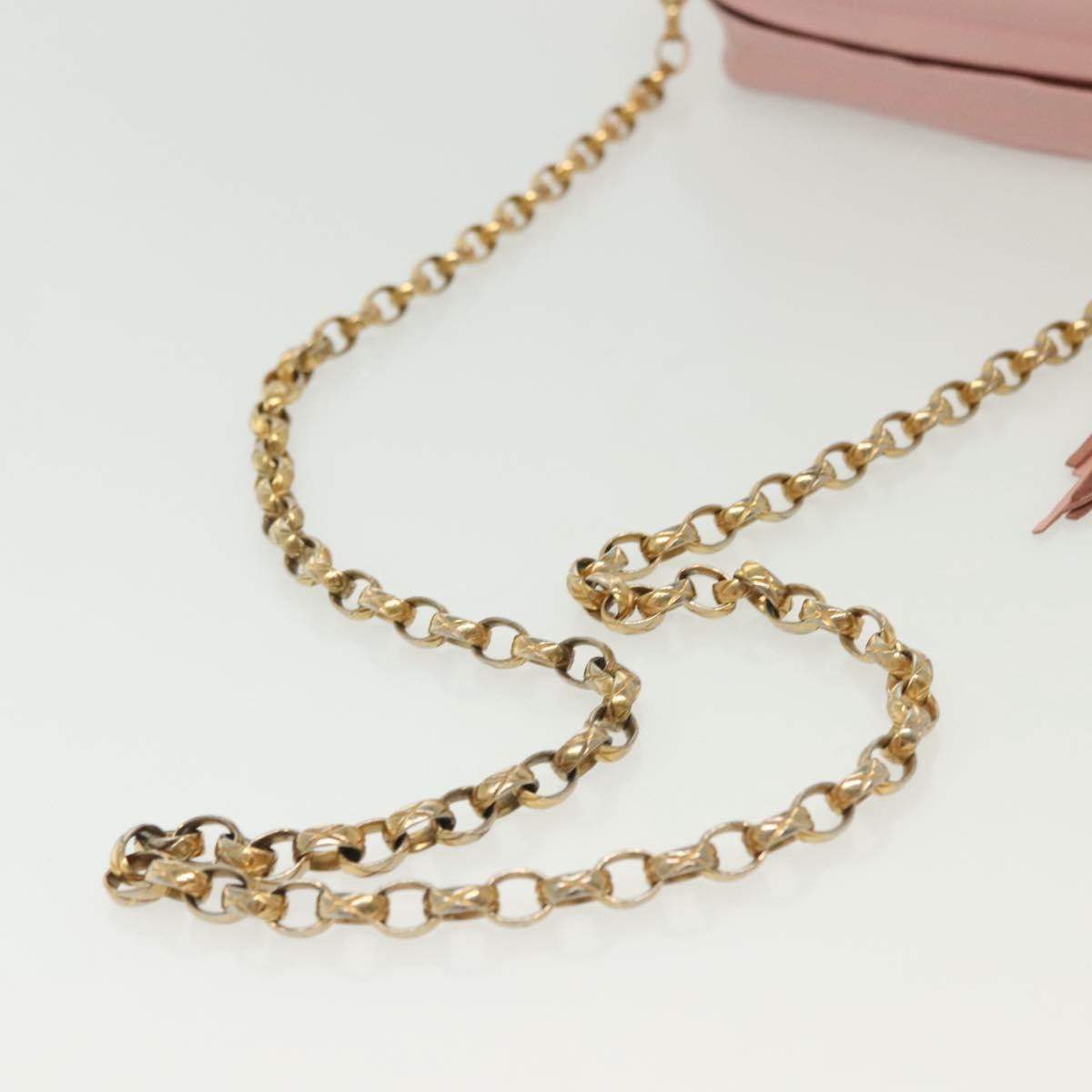 CHANEL Chain Diana Shoulder Bag Leather Pink Gold CC Auth 142311