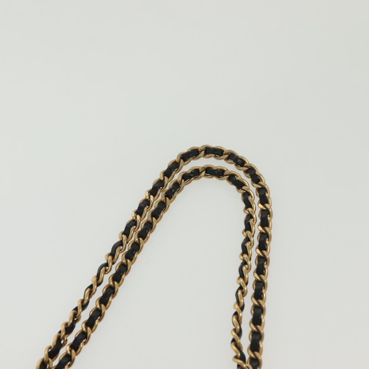 CHANEL Chain Tote Bag Canvas Black Gold CC Auth 142312