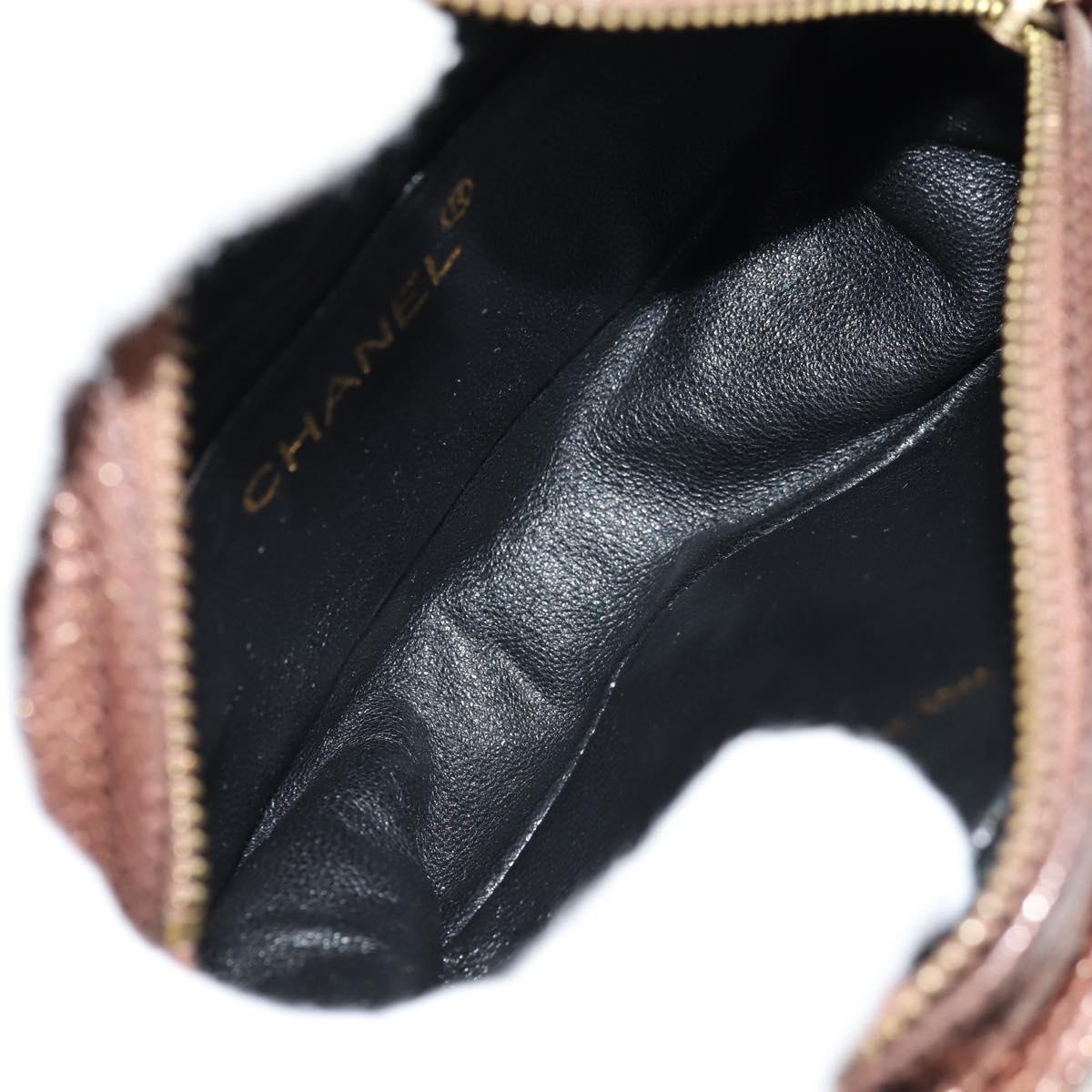 CHANEL COCO Mark Chain Shoulder Bag Caviar Skin Bronze Gold CC Auth 142318V