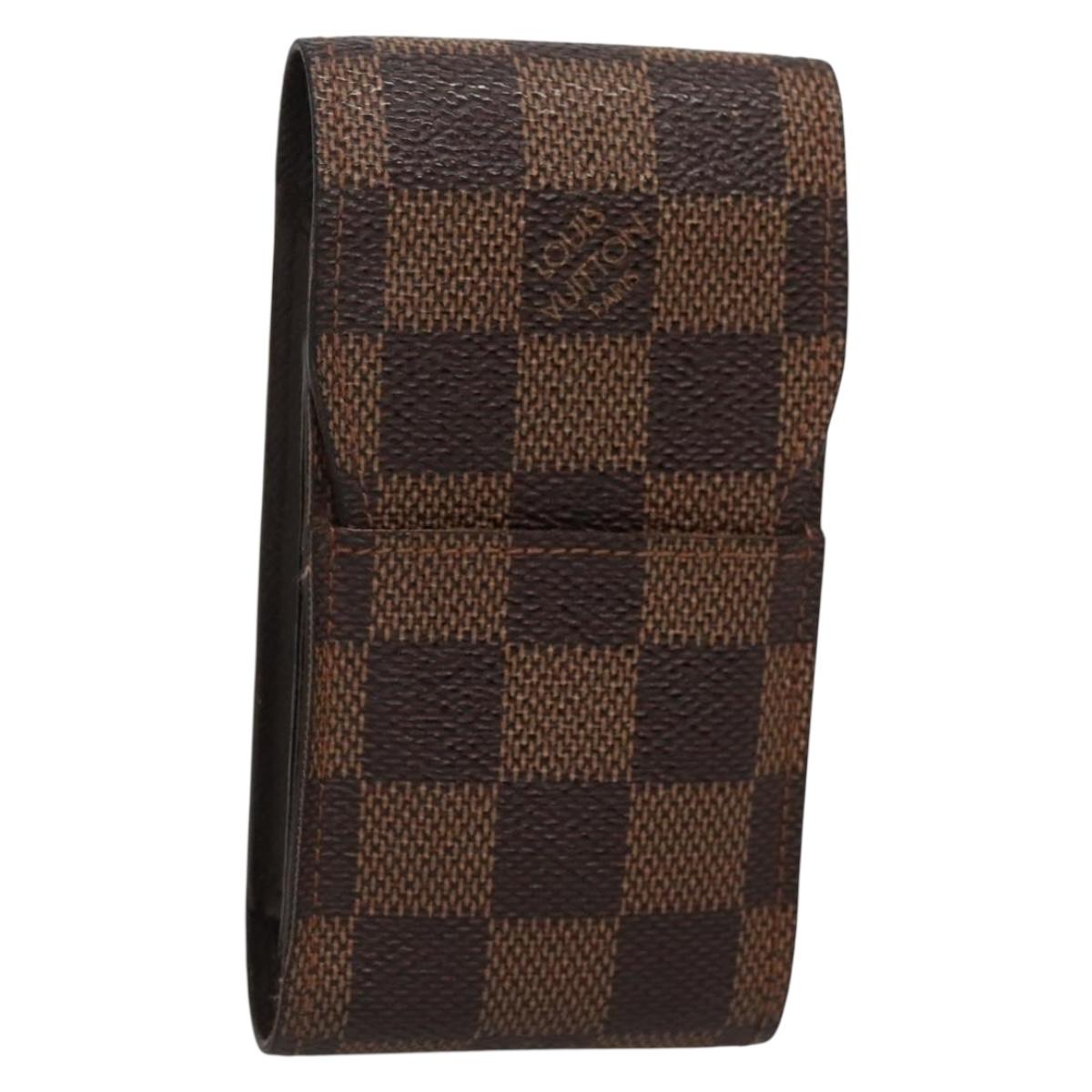 LOUIS VUITTON Damier Ebene Etui Cigarette Case N63024 LV Auth 142323