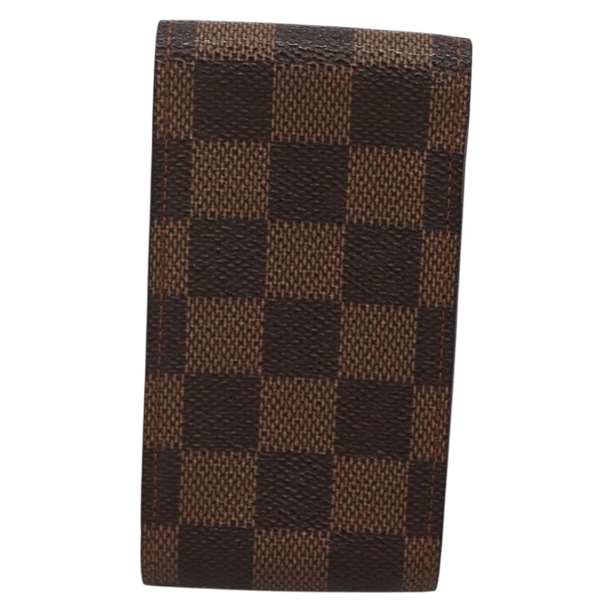 LOUIS VUITTON Damier Ebene Etui Cigarette Case N63024 LV Auth 142323