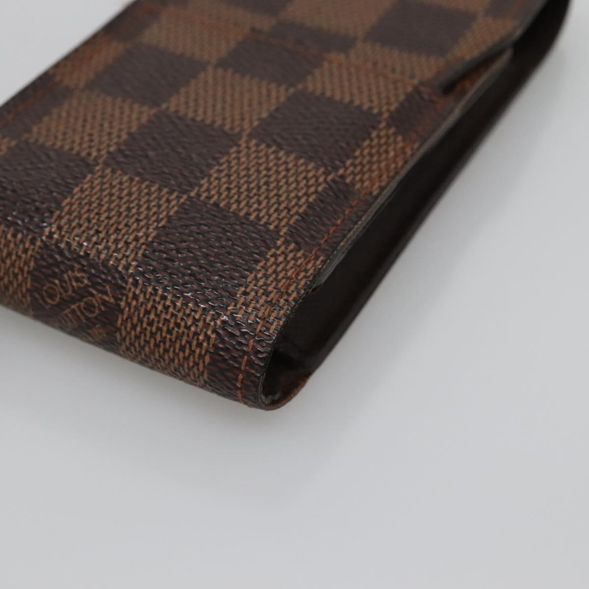 LOUIS VUITTON Damier Ebene Etui Cigarette Case N63024 LV Auth 142323