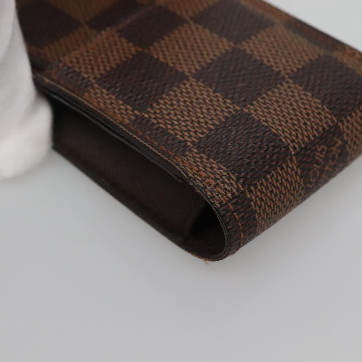 LOUIS VUITTON Damier Ebene Etui Cigarette Case N63024 LV Auth 142323
