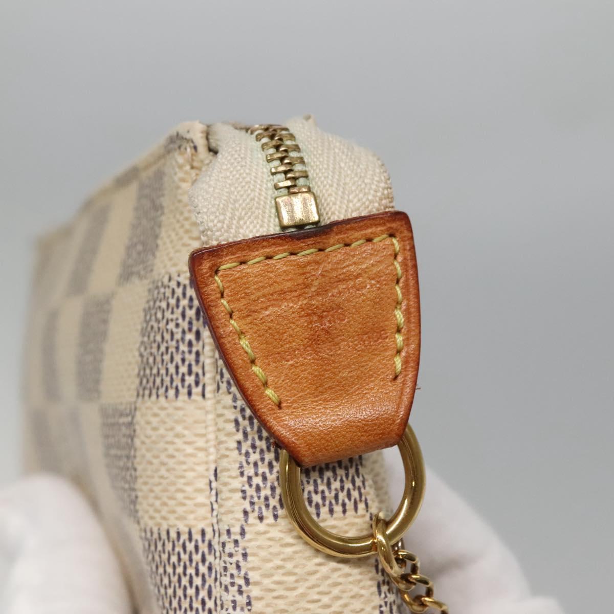 LOUIS VUITTON Damier Azur Mini Pochette Accessoires Pouch N63005 LV Auth 142334