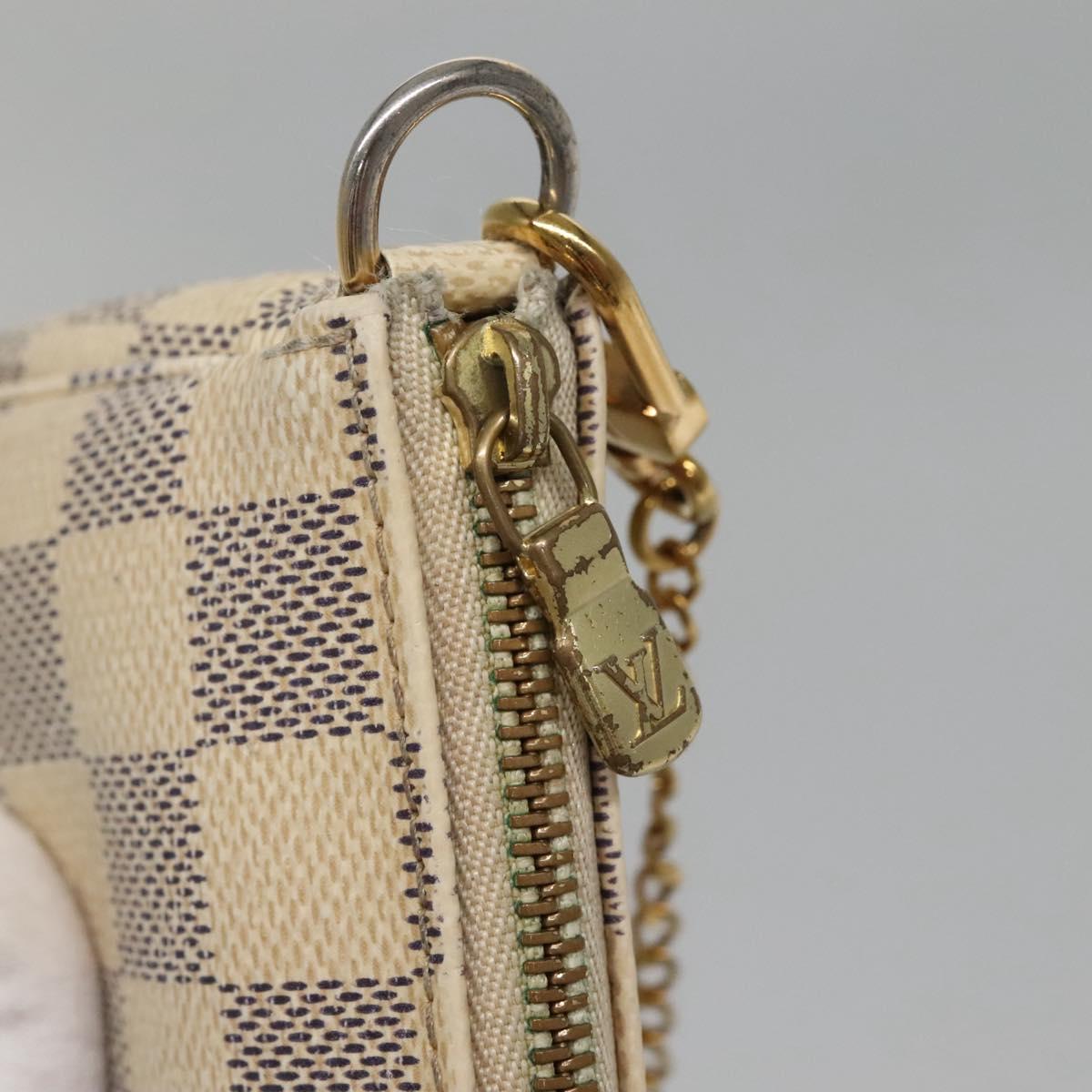 LOUIS VUITTON Damier Azur Mini Pochette Accessoires Pouch N63005 LV Auth 142334