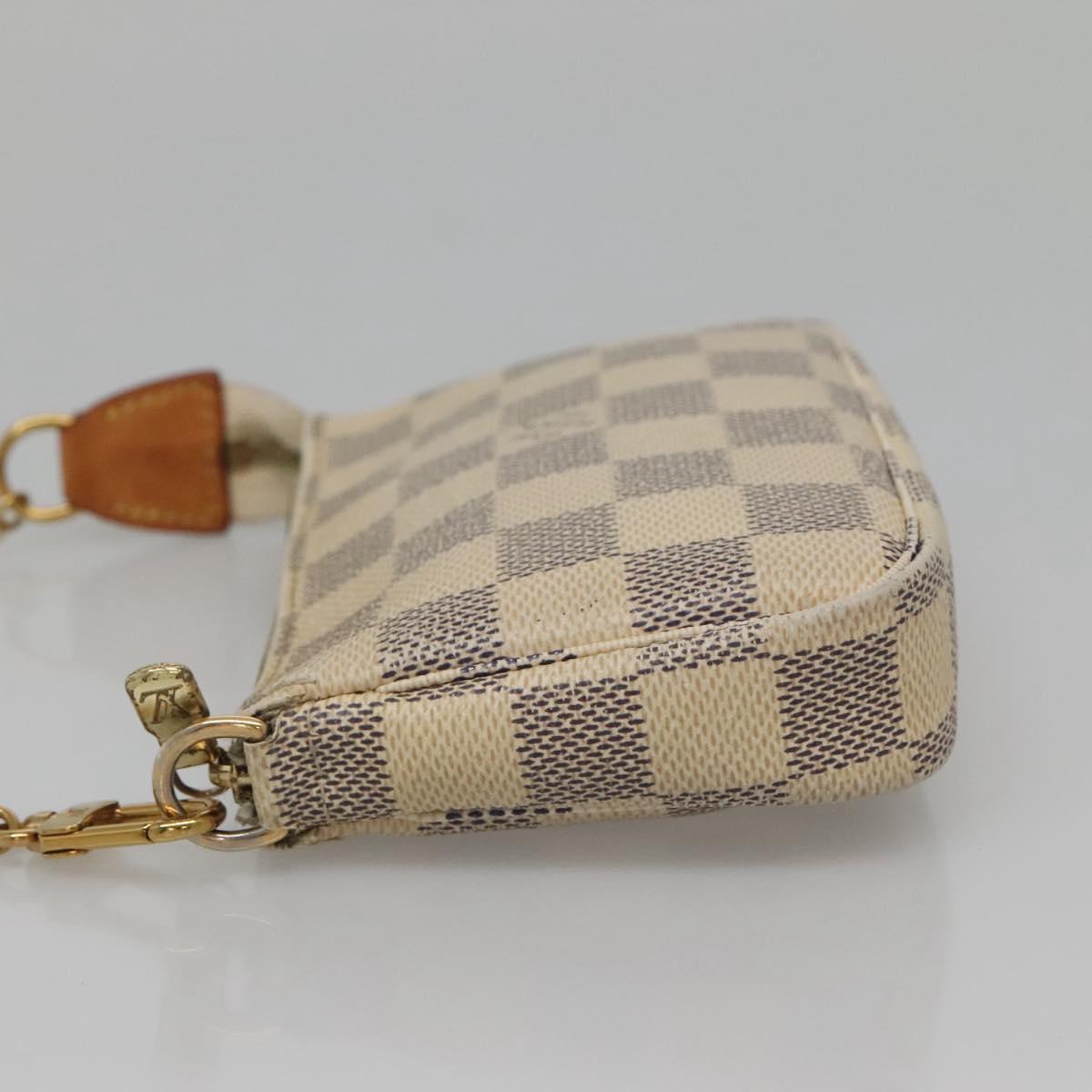 LOUIS VUITTON Damier Azur Mini Pochette Accessoires Pouch N63005 LV Auth 142334
