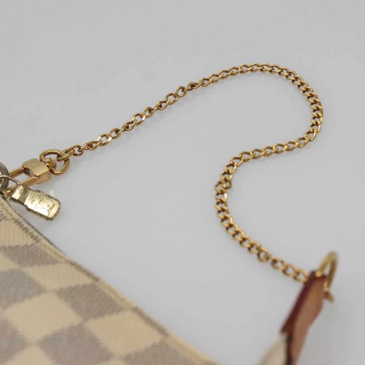 LOUIS VUITTON Damier Azur Mini Pochette Accessoires Pouch N63005 LV Auth 142334