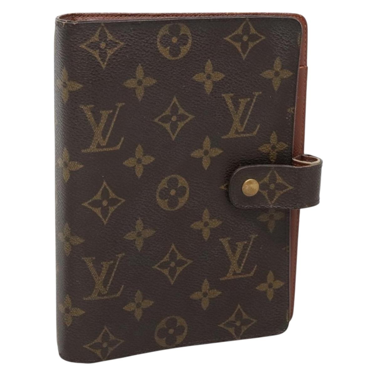 LOUIS VUITTON Monogram Agenda MM Day Planner Cover R20105 LV Auth 142337