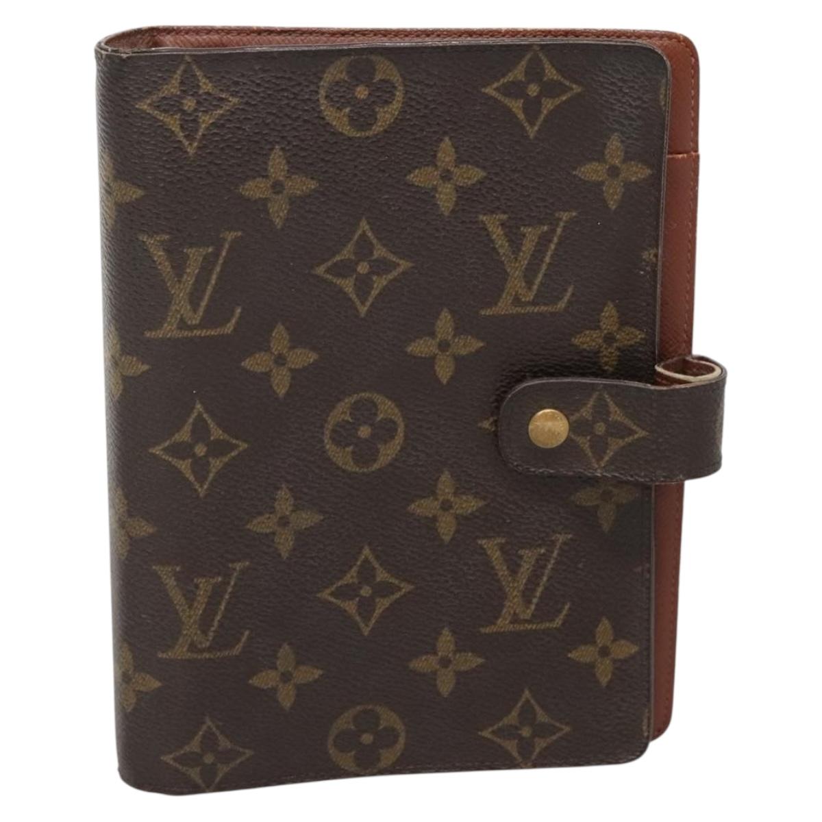 LOUIS VUITTON Monogram Agenda MM Day Planner Cover R20105 LV Auth 142337