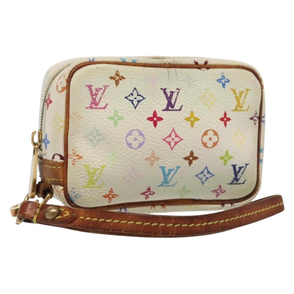 LOUIS VUITTON Monogram Multicolor Trousse Wapity Pouch White M58033 Auth 142339