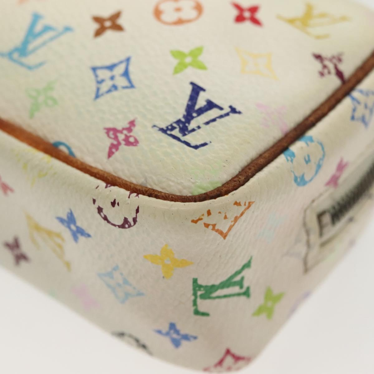 LOUIS VUITTON Monogram Multicolor Trousse Wapity Pouch White M58033 Auth 142339